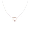 N306s.rg Silver and Rose Gold Double Square Necklace