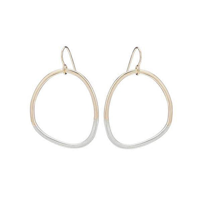E299g.yg Gold and Silver Two Toned Stone Earrings in Yellow Gold