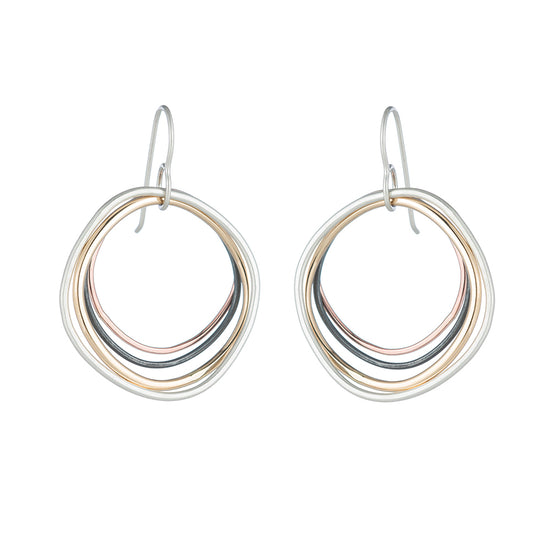 Four-Color Hoop Earrings