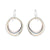 E344 Four Color Multi Square Hoop Earrings in Sterling Silver, Oxidized Silver, Yellow Gold and Rose Gold