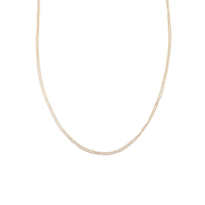 N305yg Delicate Double Monotone Chain Necklace in Yellow Gold