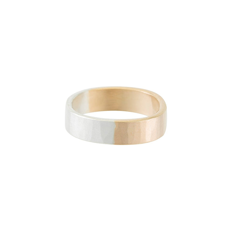 TTRS3.yg.s 3mm Wide 14k Yellow Gold and Silver Round Ring