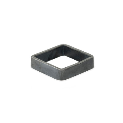 XSQ5 5mm Square Black Oxidized Sterling Silver Densa Ring