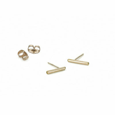 E295rg Stria Stud Earrings in Rose Gold