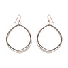 E315t.rg Organic Circle Multi-Loop Tri-Toned Earrings in Rose Gold, Sterling Silver and Black Oxidized Silver