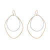 E335g.yg Large Double Angular Hoops in Yellow Gold and Silver