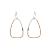 E319t.yg Small Tri-Toned Mixed Metal Triad Earrings in Sterling Silver, Black Oxidized Silver and Yellow Gold