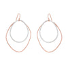 E335g.rg Large Double Angular Hoops in Rose Gold and Silver