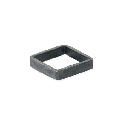 XSQ4 4mm Square Black Oxidized Sterling Silver Densa Ring
