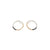 E305t.yg Tri-Toned Circle Post Earrings in Yellow Gold, Sterling Silver and Oxidized Silver