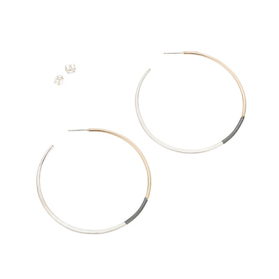 Tri-Toned Classic Circle Hoop Earrings - Colleen Mauer Designs