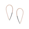E324x.rg Small Two-Toned Mixed Metal Teardrop Pull-Through Earrings in Rose Gold and Black Oxidized Sterling Silver