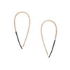 E324x.yg Small Two-Toned Mixed Metal Teardrop Pull-Through Earrings in Yellow Gold and Black Oxidized Sterling Silver