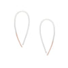 E324s.rg Small Two-Toned Mixed Metal Teardrop Pull-Through Earrings in Sterling Silver and Rose Gold