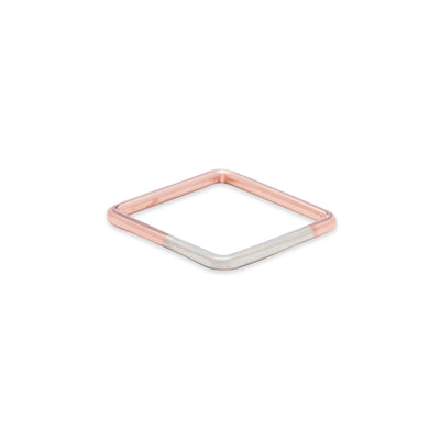 1.5mm Wide 14k Gold & Silver Square Ring - Colleen Mauer Designs