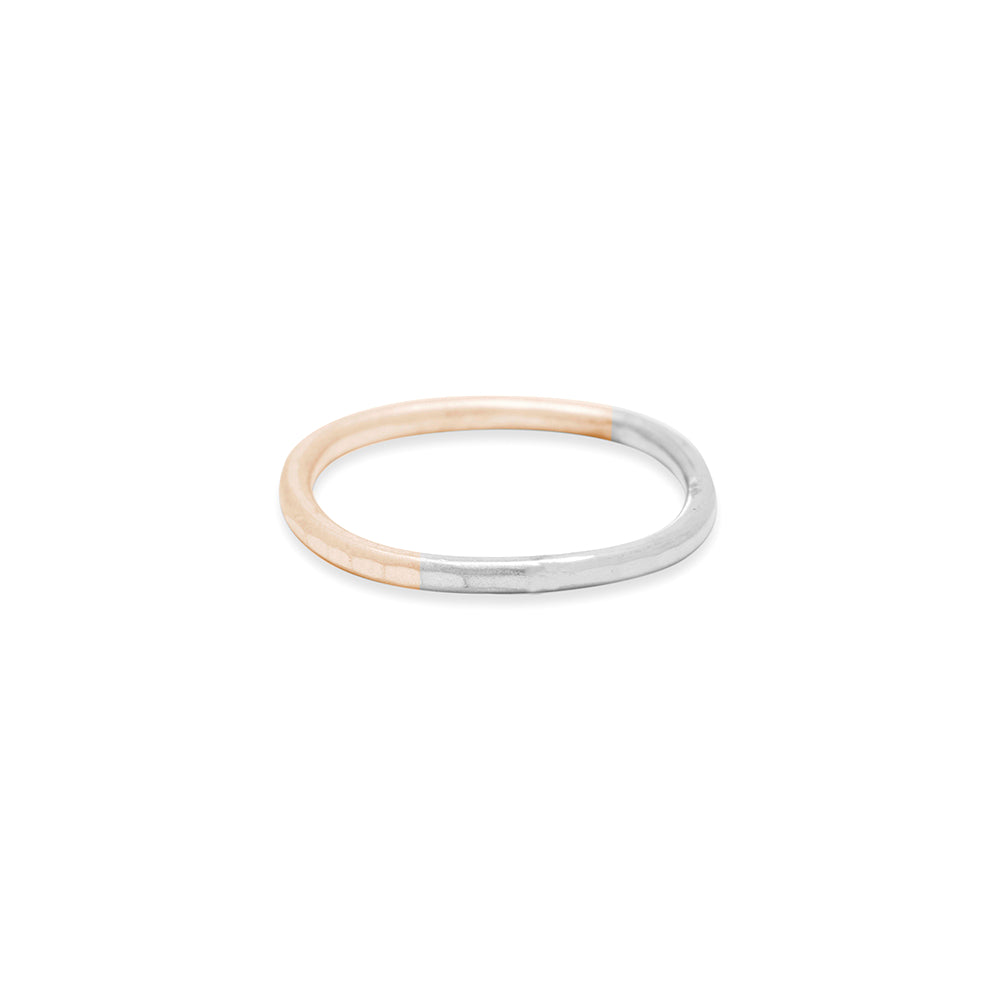 1.5 mm Wide 14k Gold & Silver Round Ring - Colleen Mauer Designs