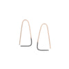 E303x.yg Small Two-Toned Mixed Metal Triangle Pull-Through Earrings in Yellow Gold and Black Oxidized Sterling Silver