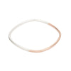 B99s.rg Thick Silver & Yellow Gold Square Bangle Bracelet in Sterling Silver and Rose Gold