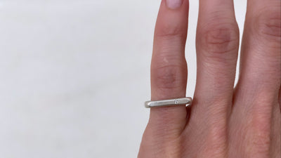 2.5mm Wide Sterling Ring with Tiny Diamond - Colleen Mauer Designs