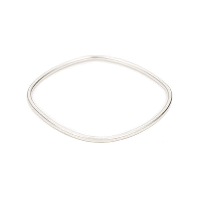 B100s Thick Individual Square Bangle Bracelet in Sterling Silver