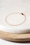 B104g.rg Square & Delicate Chain Bracelet in Rose Gold and Sterling Silver