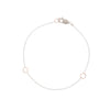 B104s.rg Square & Delicate Chain Bracelet in Sterling Silver and Rose Gold