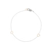 B104s.yg Square & Delicate Chain Bracelet in Sterling Silver and Yellow Gold