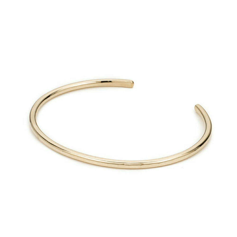 Plain Gold Hinged Bracelet 14k Real Gold Bangle Wide Gold 