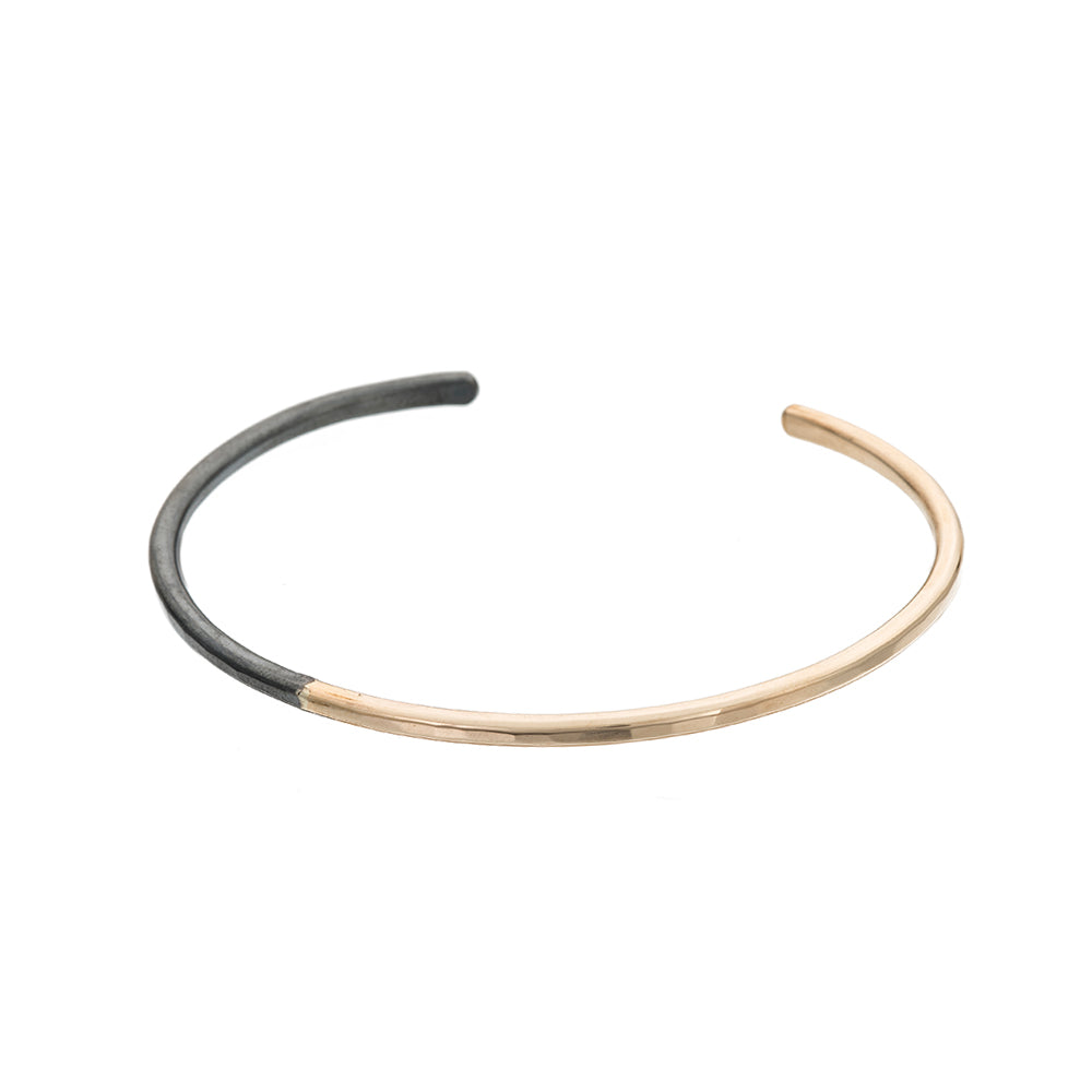 Gold H Cuff Bracelet in Black – mitylene