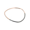 B88x.rg Thick Two-Toned Individual Bangle Bracelet in Rose Gold and Black Oxidized Sterling Silver