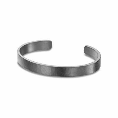 B91x 8mm Wide Densa Cuff Bracelet in Black Oxidized Sterling Silver