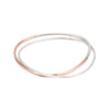 B101.2s.rg 2-Loop Two-Toned and Monotone Interlocking Bangle in Silver and Rose Gold