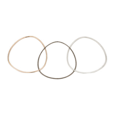 B80.3t.rg 3-Loop Mixed Metal Interlocking Bangle in Rose Gold, Sterling and Oxidized Silver