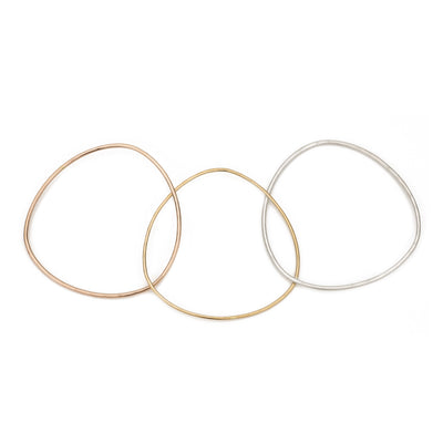 B96.3 3-loop Rose, Silver and Gold Interlocking Bangle Bracelet