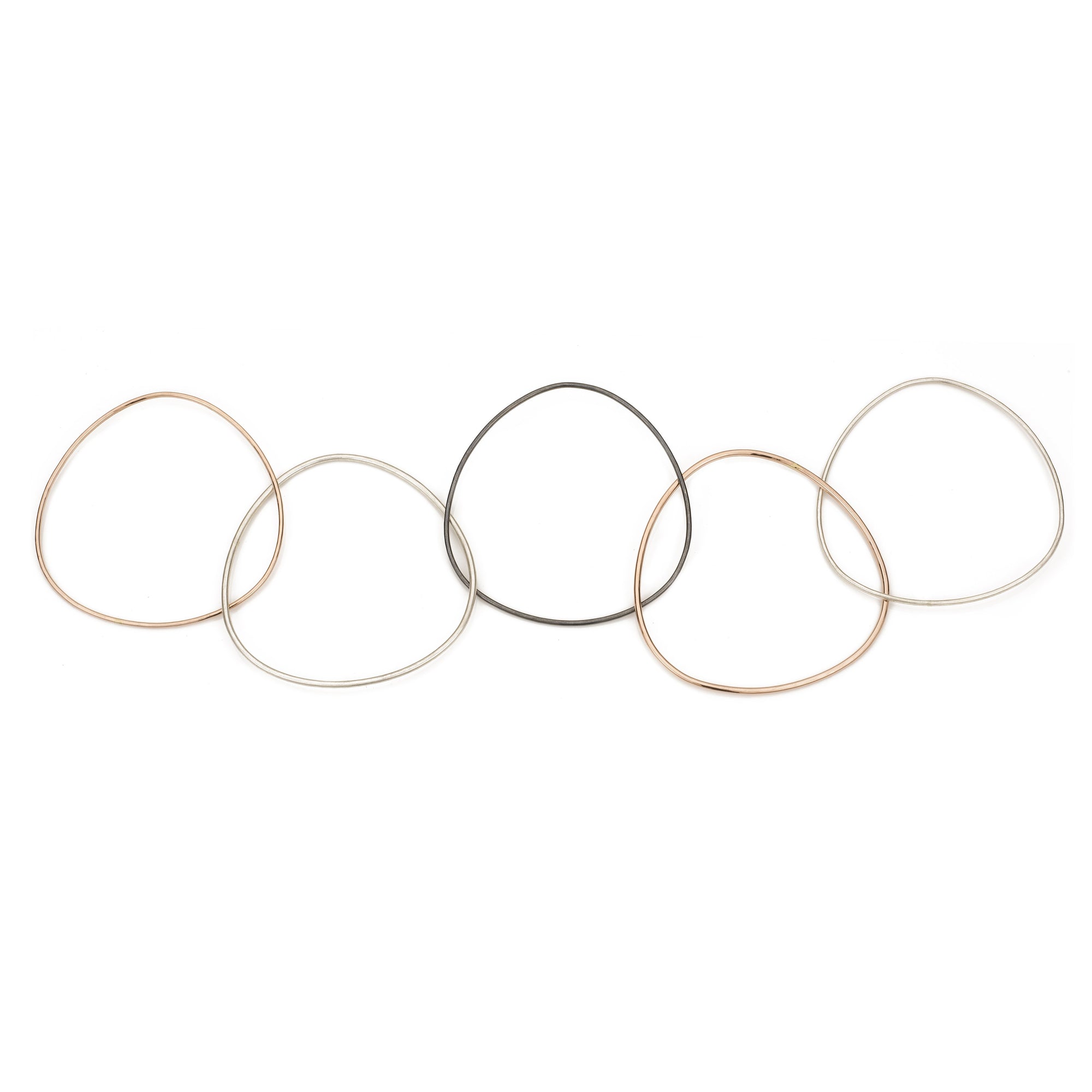 3 or 5-Loop Tri-Toned Interlocking Bangle Bracelet - Colleen Mauer Designs