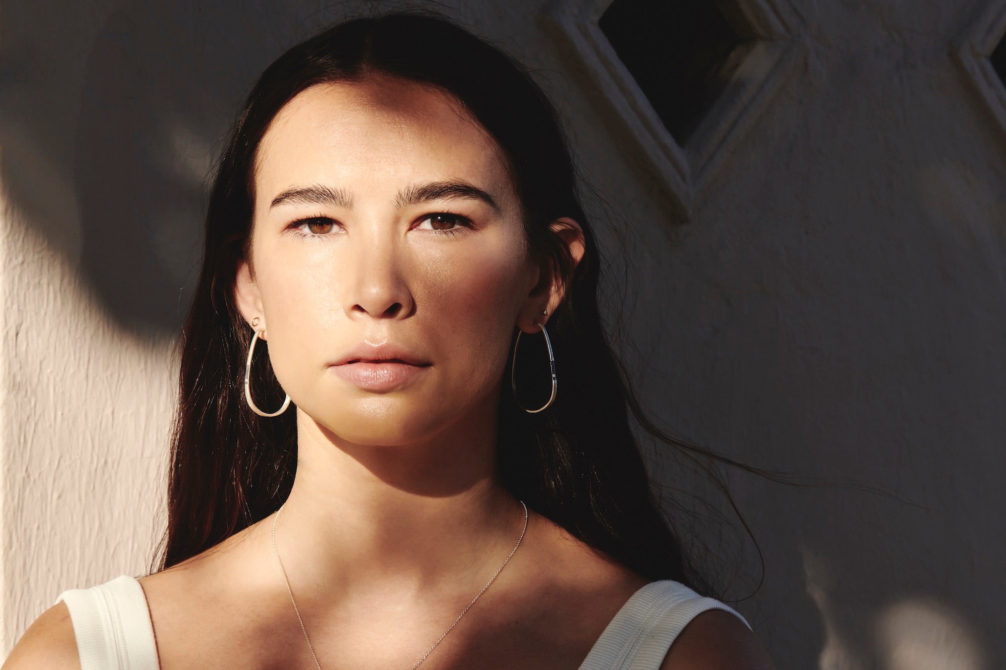 Black & White Channel Continuous Trapezoid Hoop Earrings with Tiny Diamonds - Colleen Mauer Designs