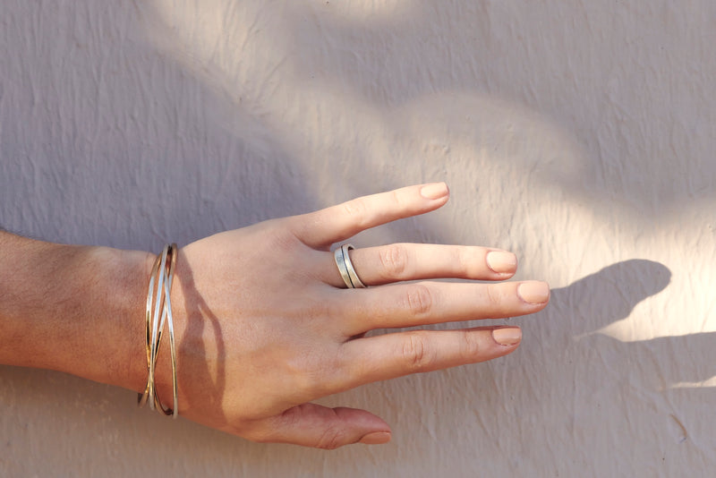 R-SRS6-L-1.0 Line & Channel Sterling Round Ring