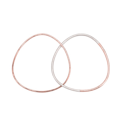 B101.2g.rg 2-Loop Two-Toned and Monotone Interlocking Bangle in Silver and Rose Gold