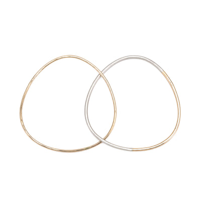 B101.2g.yg 2-Loop Two-Toned and Monotone Interlocking Bangle in Silver and Yellow Gold