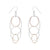 e159s.rg.yg Long Organic Multi-Hoop Earrings in Sterling Silver, Rose Gold and Yellow Gold