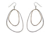 E264 Large Angular Hoop Earrings with Wire Wrapped Detail