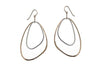 E264 Large Angular Hoop Earrings with Wire Wrapped Detail