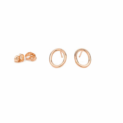 E291rg Small Oval Studs in Rose Gold