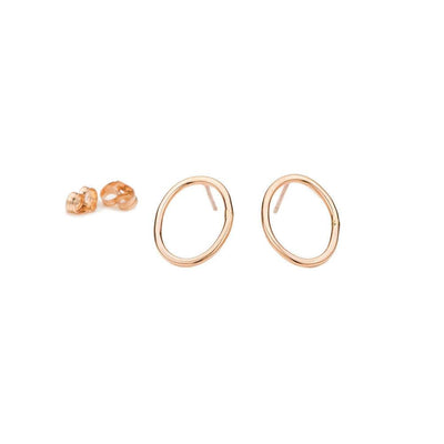 E292rg Large Oval Studs in Rose Gold
