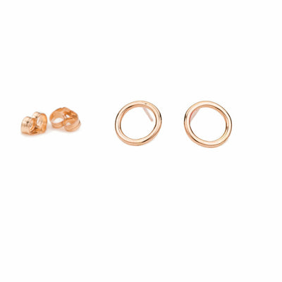E293rg Small Circle Studs in Rose Gold