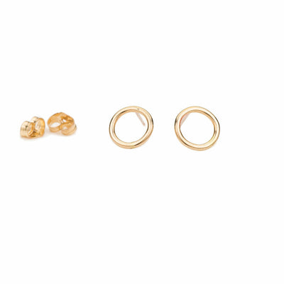 E293yg Small Circle Studs in Yellow Gold