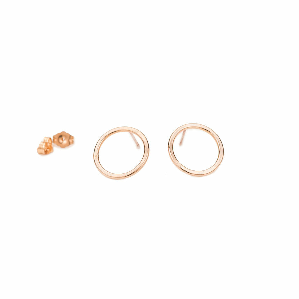 E294rg Large Circle Stud Earrings in Rose Gold
