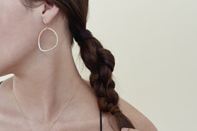 E299g.rg Gold & Silver Stone Earrings in Rose Gold and Sterling Silver