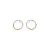 E305s.yg Silver and Yellow Gold Circle Post Earrings
