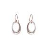 E323g.t.rg Mini Tri-Toned Oblong Earrings in Rose Gold, Sterling and Oxidized Silver